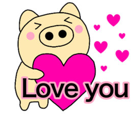 Pig English & Japanese sticker #14148919