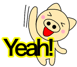 Pig English & Japanese sticker #14148928