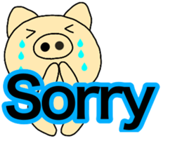 Pig English & Japanese sticker #14148929