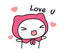Pink Riding Hood Cat sticker #14150484