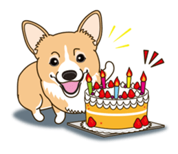 A sticker willingly. Welsh Corgi Winter sticker #14153301