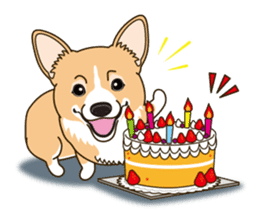 A sticker willingly. Welsh Corgi Winter sticker #14153301