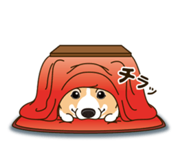 A sticker willingly. Welsh Corgi Winter sticker #14153303