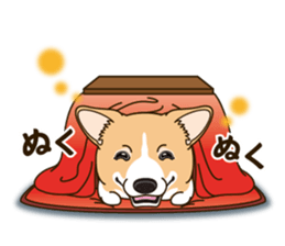 A sticker willingly. Welsh Corgi Winter sticker #14153304