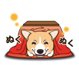 A sticker willingly. Welsh Corgi Winter sticker #14153304