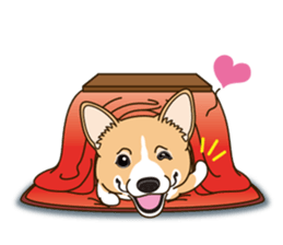 A sticker willingly. Welsh Corgi Winter sticker #14153305