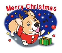 A sticker willingly. Welsh Corgi Winter sticker #14153306