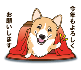 A sticker willingly. Welsh Corgi Winter sticker #14153309