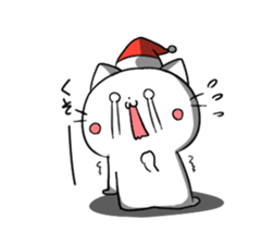 Polar bear cat and Christmas sticker sticker #14154325