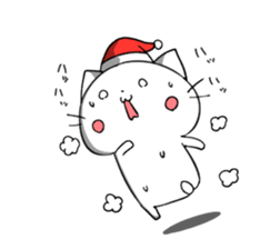 Polar bear cat and Christmas sticker sticker #14154327
