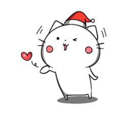 Polar bear cat and Christmas sticker sticker #14154333