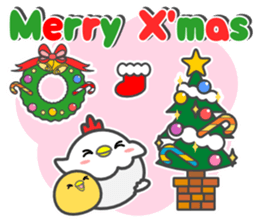 Happy New Year! Rooster year & Christmas sticker #14154960