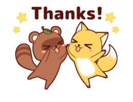 Tanuki & Fox animated sticker #14155936