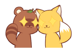 Tanuki & Fox animated sticker #14155940