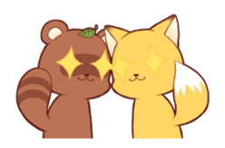 Tanuki & Fox animated sticker #14155940