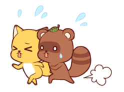 Tanuki & Fox animated sticker #14155941