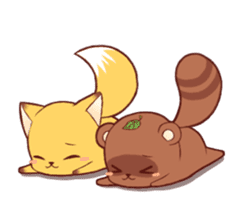 Tanuki & Fox animated sticker #14155944
