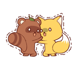 Tanuki & Fox animated sticker #14155945