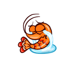 Animated shrimp "Bori" Stickers sticker #14158810