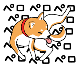Shiba's Feelings red and black sticker #14161014