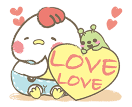 Lazy chick-Chubi and Bean sticker #14161312