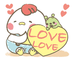Lazy chick-Chubi and Bean sticker #14161312
