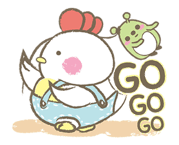 Lazy chick-Chubi and Bean sticker #14161331