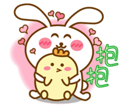Cute Big Ear Rabbit & Chicken sticker #14162884