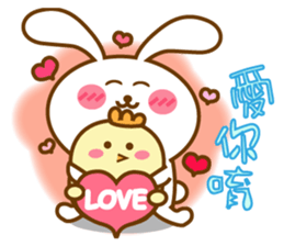 Cute Big Ear Rabbit & Chicken sticker #14162885