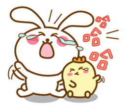 Cute Big Ear Rabbit & Chicken sticker #14162887