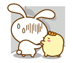 Cute Big Ear Rabbit & Chicken sticker #14162893