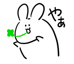 rabbit & clover sticker #14166374