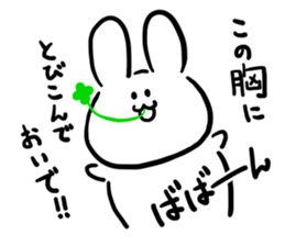 rabbit & clover sticker #14166376