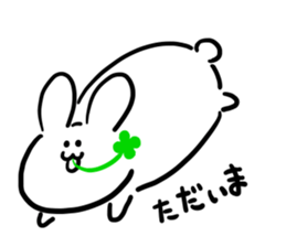rabbit & clover sticker #14166380