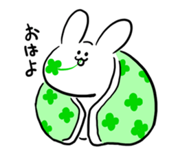 rabbit & clover sticker #14166383