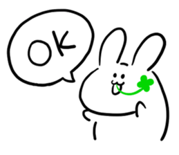 rabbit & clover sticker #14166386