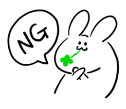 rabbit & clover sticker #14166387
