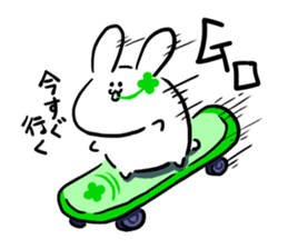 rabbit & clover sticker #14166399