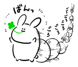 rabbit & clover sticker #14166400
