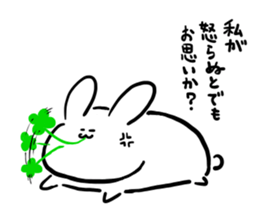rabbit & clover sticker #14166401