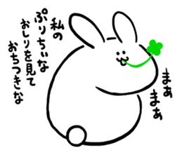 rabbit & clover sticker #14166402