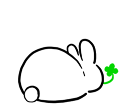 rabbit & clover sticker #14166403