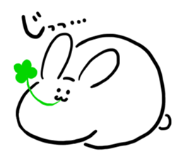 rabbit & clover sticker #14166408