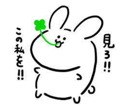 rabbit & clover sticker #14166409