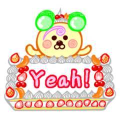 Roll cake Bear Sticker