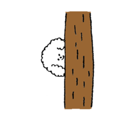 White fluffy dog's name is Hori sticker #14167546