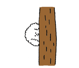 White fluffy dog's name is Hori sticker #14167546