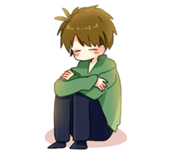 Three cheerful Parker people sticker #14170438