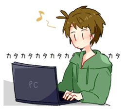 Three cheerful Parker people sticker #14170442