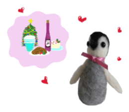 the penguin series of the wool felt. sticker #14173331